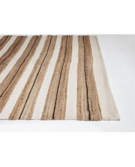 Medžiaginis kilimas -  Devli (smėlio/balta/juoda) 