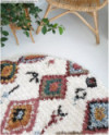 Apvalus kilimas - Sezze (smėlio/spalvota) 