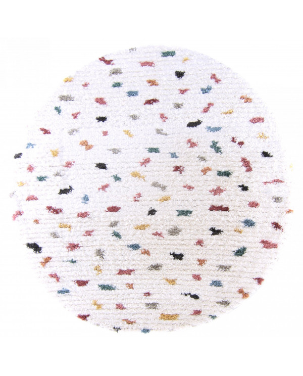 Apvalus kilimas - Luzi (smėlio/spalvota) 