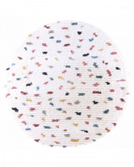 Apvalus kilimas - Luzi (smėlio/spalvota) 