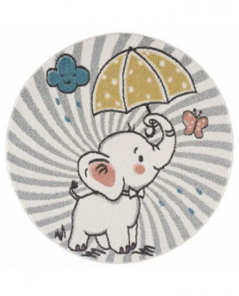 Vaikiškas kilimas - Elephant Round (spalvota) 