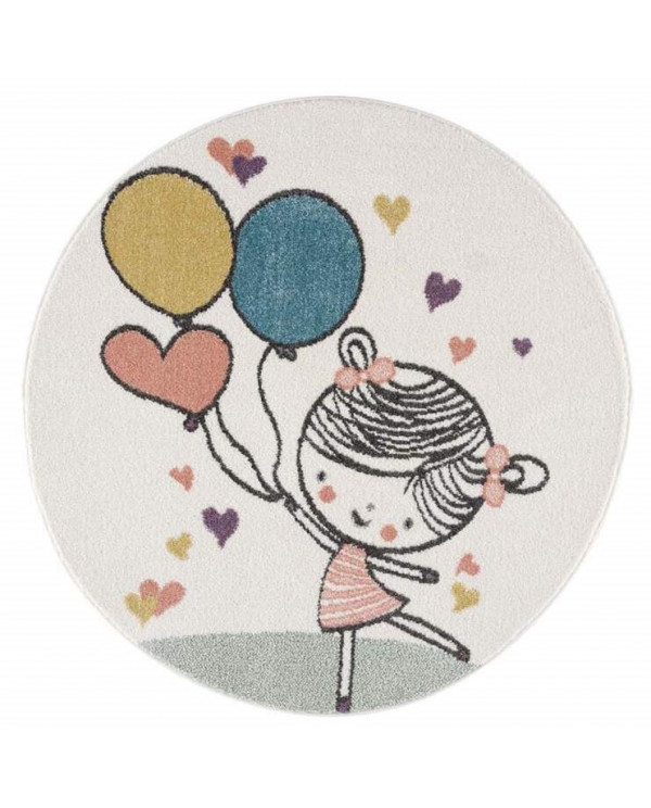 Vaikiškas kilimas - Balloon Girl Round (spalvota) 