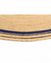 Apvalus kilimas - Bundi (džiuto/mėlyna)