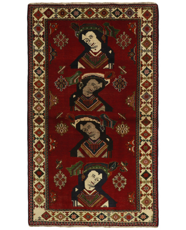 Rytietiškas kilimas Kashghai Old Figural - 203 x 120 cm 