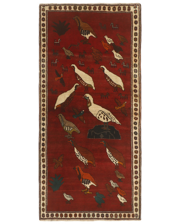 Rytietiškas kilimas Kashghai Old Figural - 200 x 96 cm 