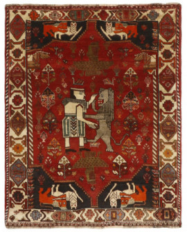Rytietiškas kilimas Kashghai Old Figural - 152 x 121 cm 