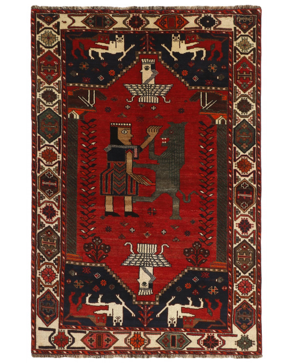 Rytietiškas kilimas Kashghai Old Figural - 240 x 153 cm 