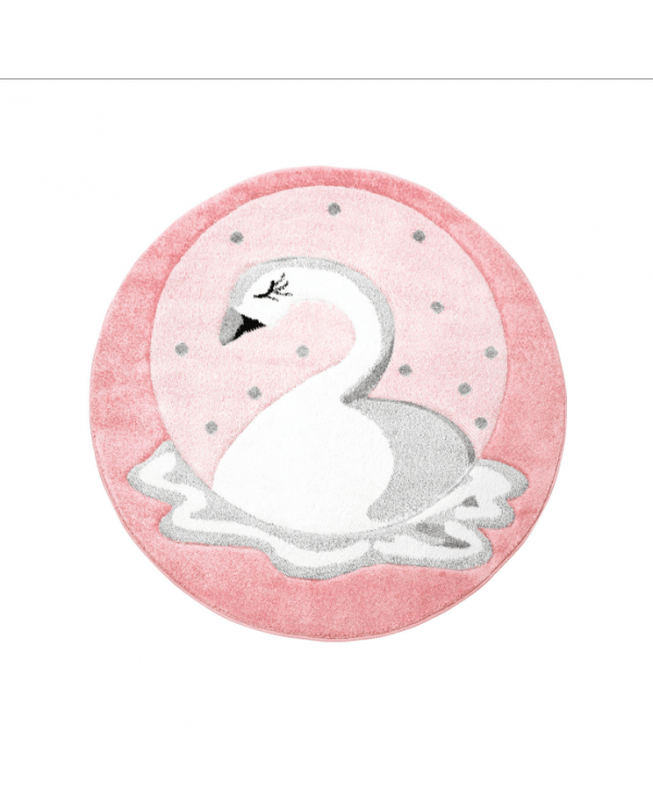 Vaikiškas kilimas - Bueno Swan Apvalus (rožinė) 