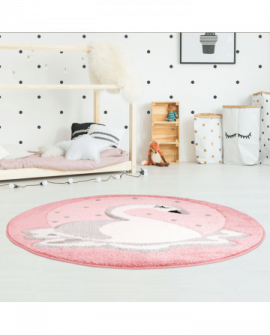 Vaikiškas kilimas - Bueno Swan Apvalus (rožinė) 