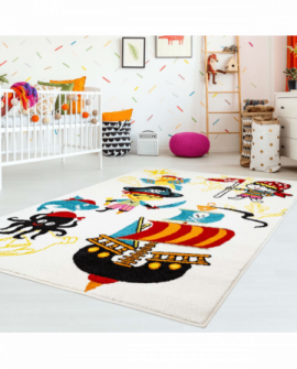 Vaikiškas kilimas - Moda Pirate (balta) 
