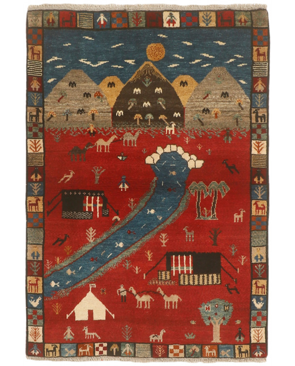 Rytietiškas kilimas Kashghai Old Figural - 143 x 101 cm 