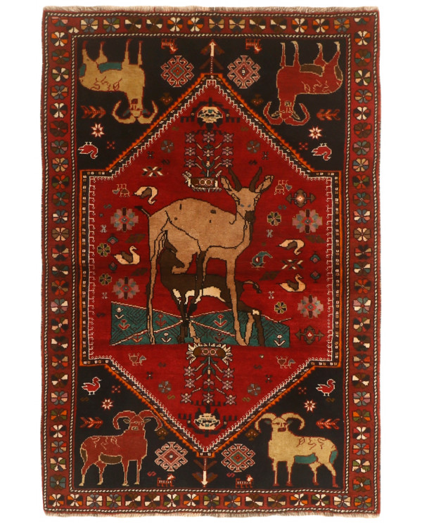 Rytietiškas kilimas Kashghai Old Figural - 152 x 106 cm 
