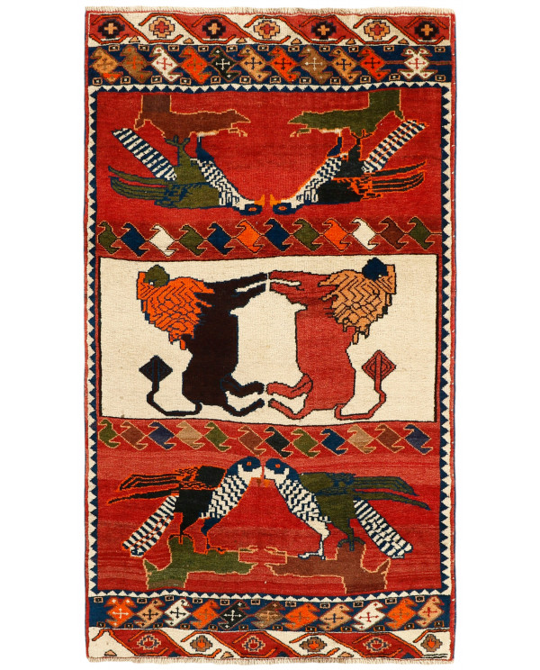 Rytietiškas kilimas Kashghai Old Figural - 194 x 106 cm 