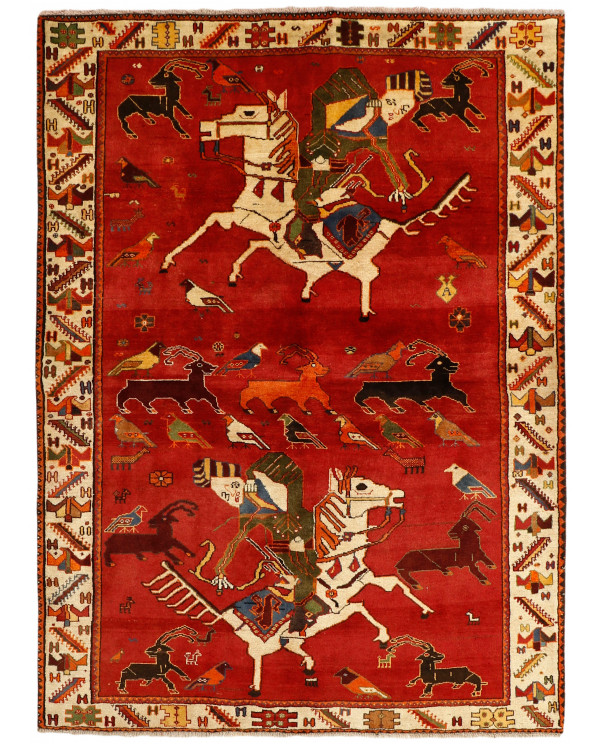 Rytietiškas kilimas Kashghai Old Figural - 220 x 164 cm 
