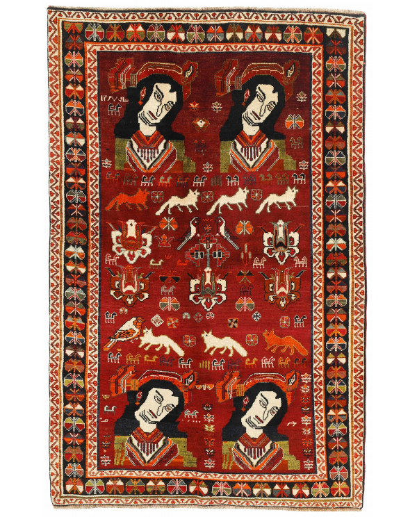 Rytietiškas kilimas Kashghai Old Figural - 240 x 152 cm 