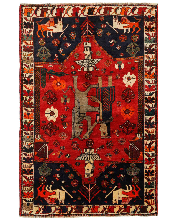 Rytietiškas kilimas Kashghai Old Figural - 240 x 155 cm 