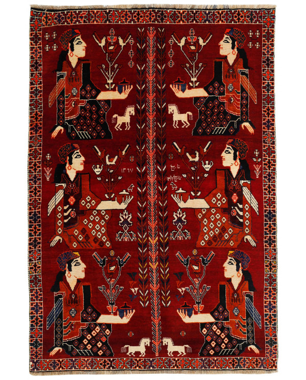 Rytietiškas kilimas Kashghai Old Figural - 232 x 160 cm 
