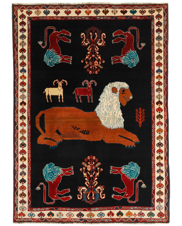 Rytietiškas kilimas Kashghai Old Figural - 243 x 173 cm 