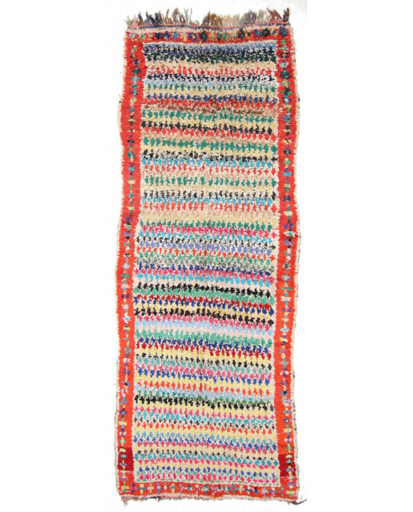 Maroko berberų kilimas Boucherouite 395 x 150 cm 