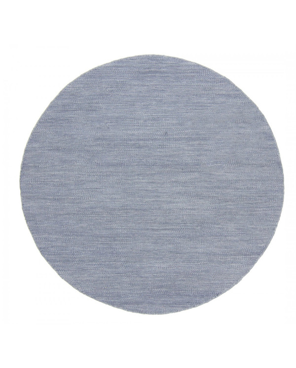 Apvalus kilimas - Dhurry (metalo mėlyna) 