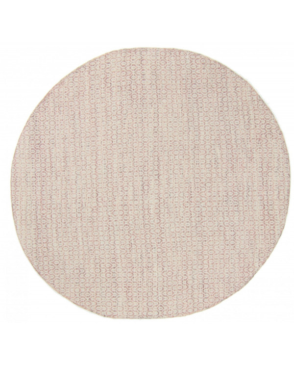 Apvalus kilimas - Snowshill (rožinė/balta) 
