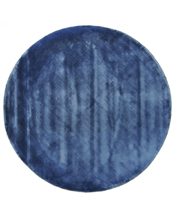 Apvalus kilimas - Speciali prabangi kolekcija viskozė (mėlyna) 