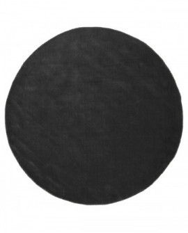 Apvalus kilimas - Perdirbtas kilimas su viskoze (juoda) 