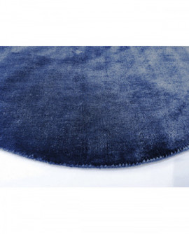 Apvalus kilimas - Perdirbtas kilimas su viskoze (mėlyna) 